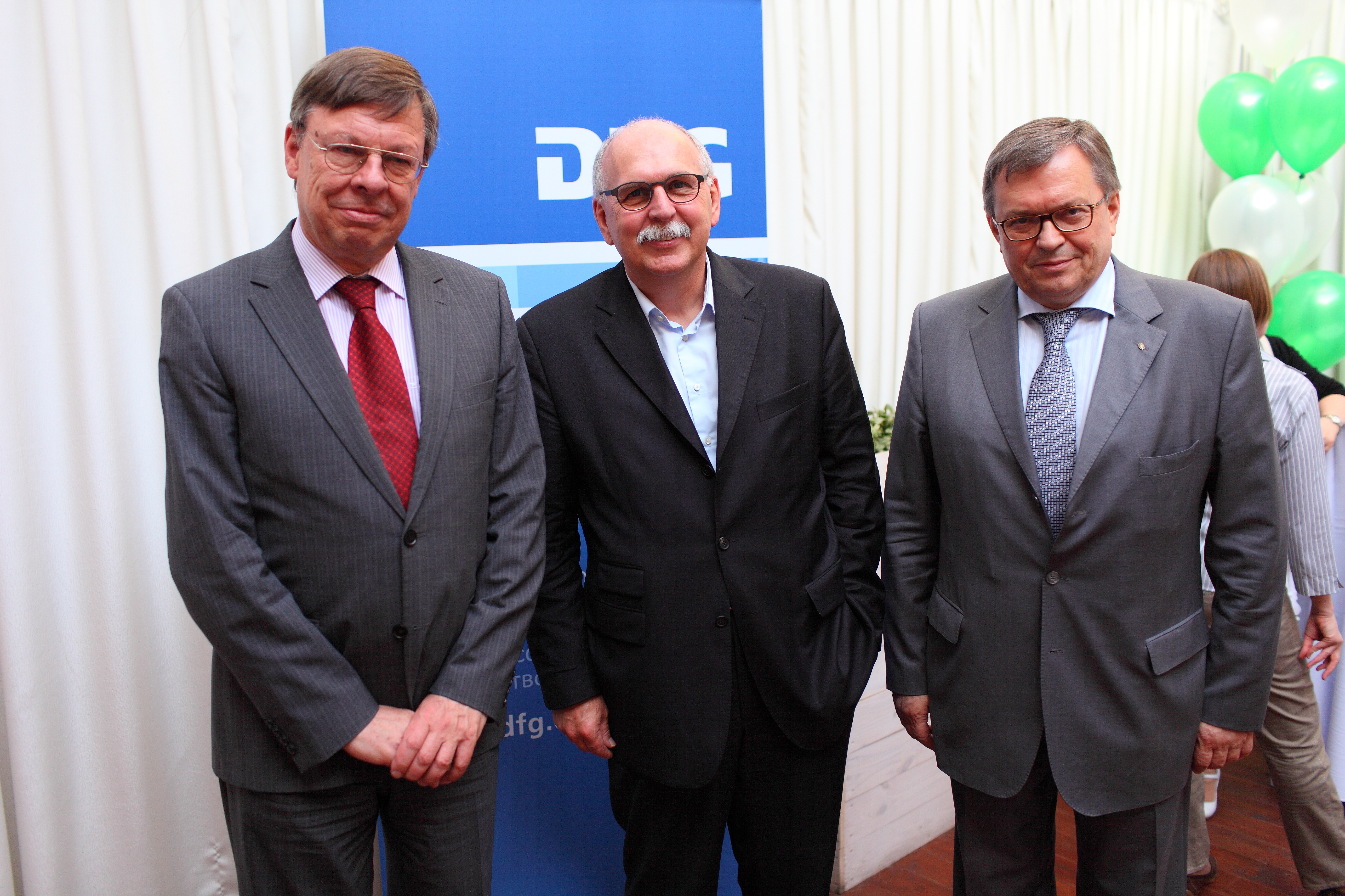 Sommerempfang 2012: Botschafter Brandenburg, DFG-Präsident Kleiner, RFFI-Vorsitzender Panchenko