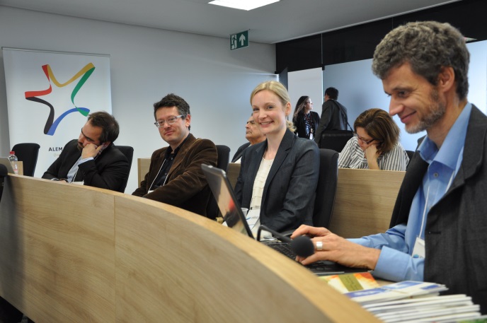 Membros do DWIH-SP em Belo Horizonte – Dr. Christoph Schamm (UAS7), Dra. Cornelia Huelsz Müller (DFG), Dr. Stephan Hollensteiner (UAMR)