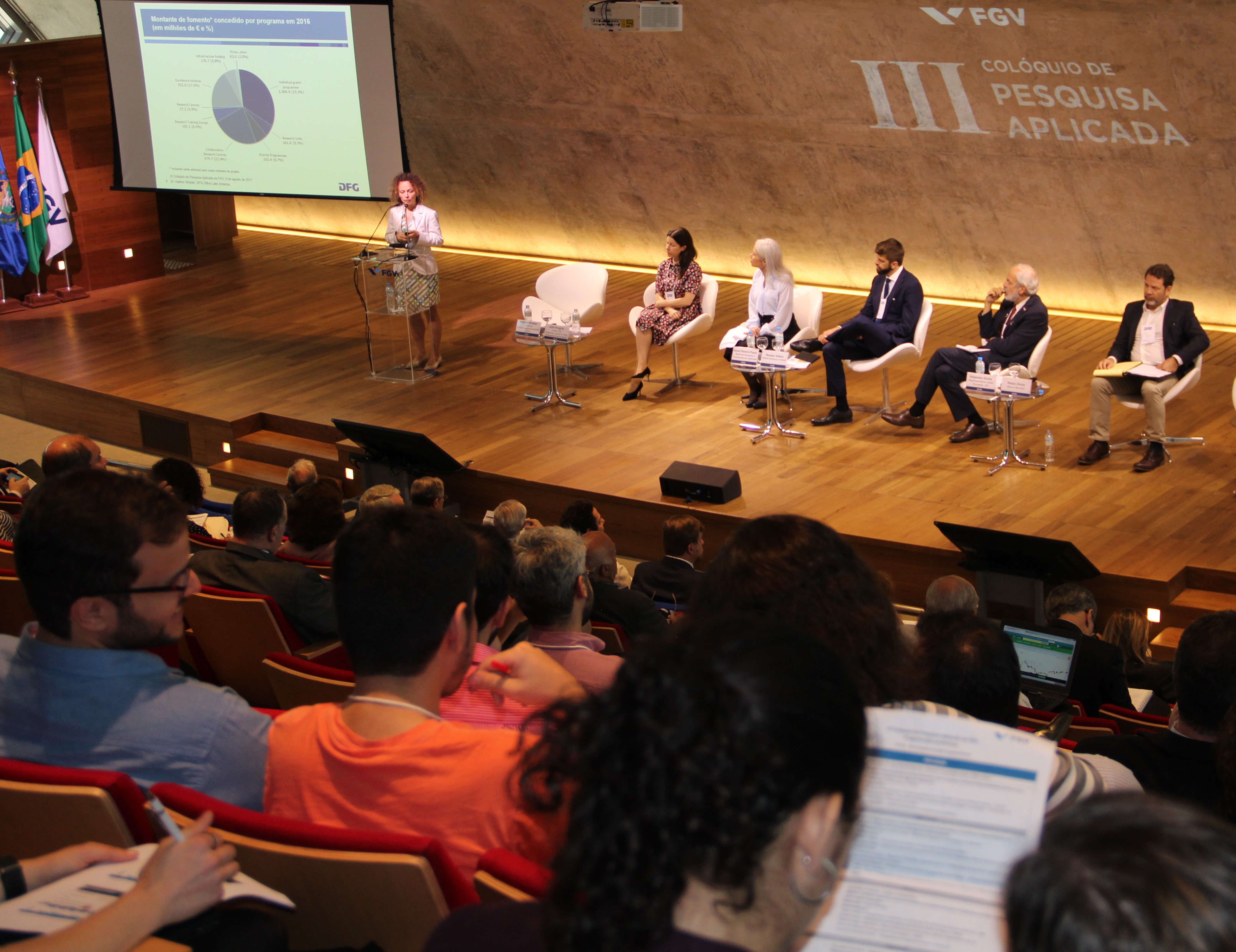 Audience at the colloquium: researchers from the Getúlio Vargas Foundation (FGV)