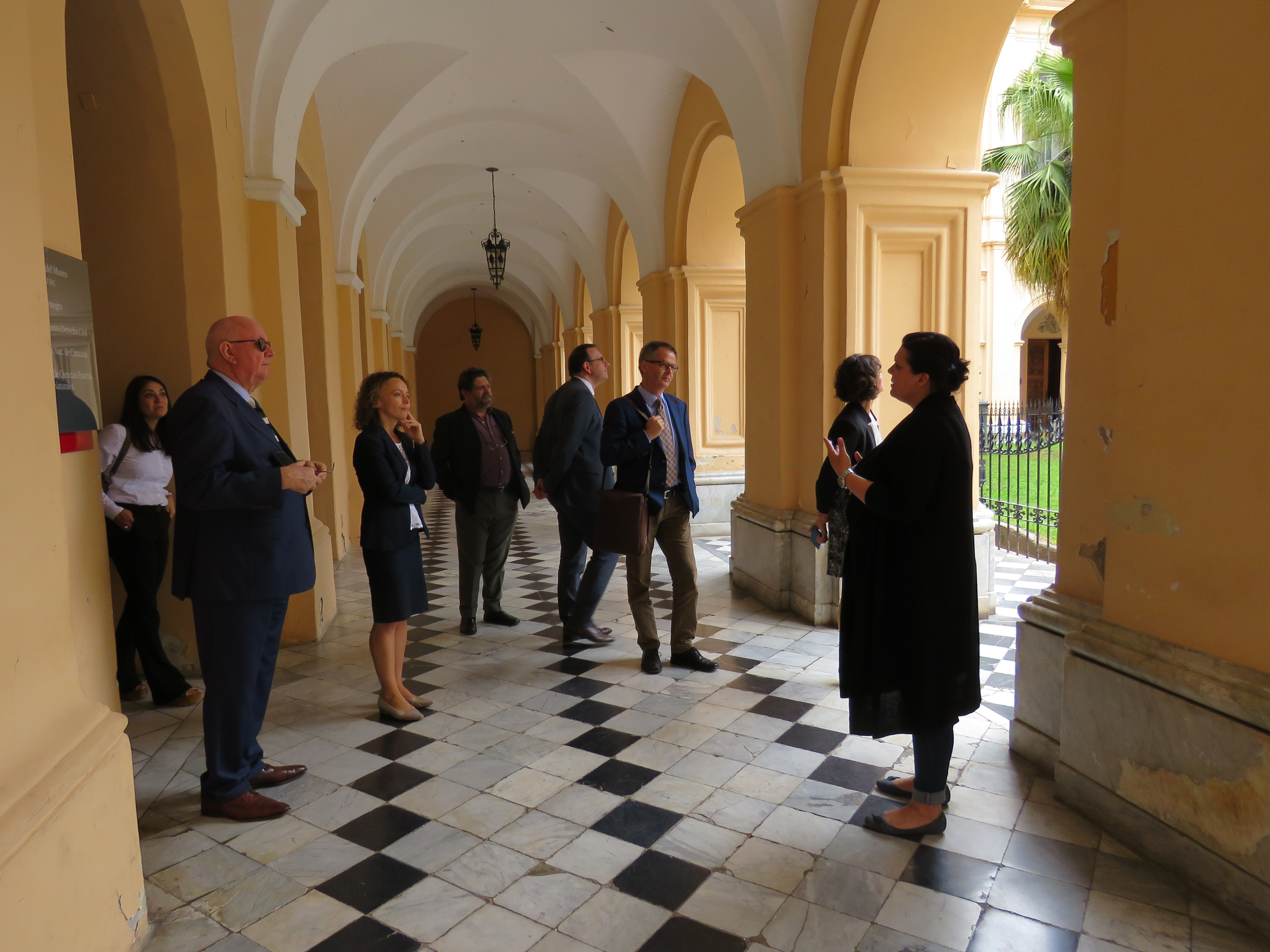 The delegation on a guided tour of the National University of Córdoba