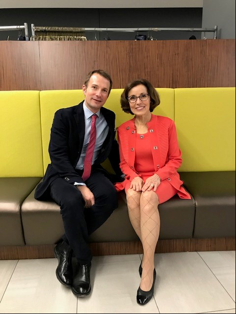Rainer Gruhlich, director of the DFG's North America office, with NSF director France Córdova