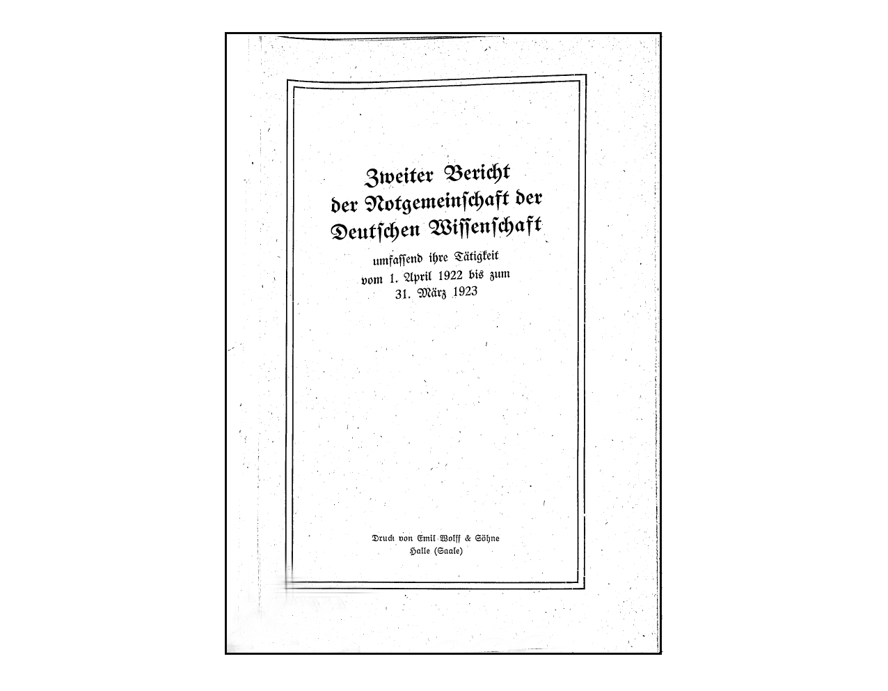Second Report of the Notgemeinschaft, 1923