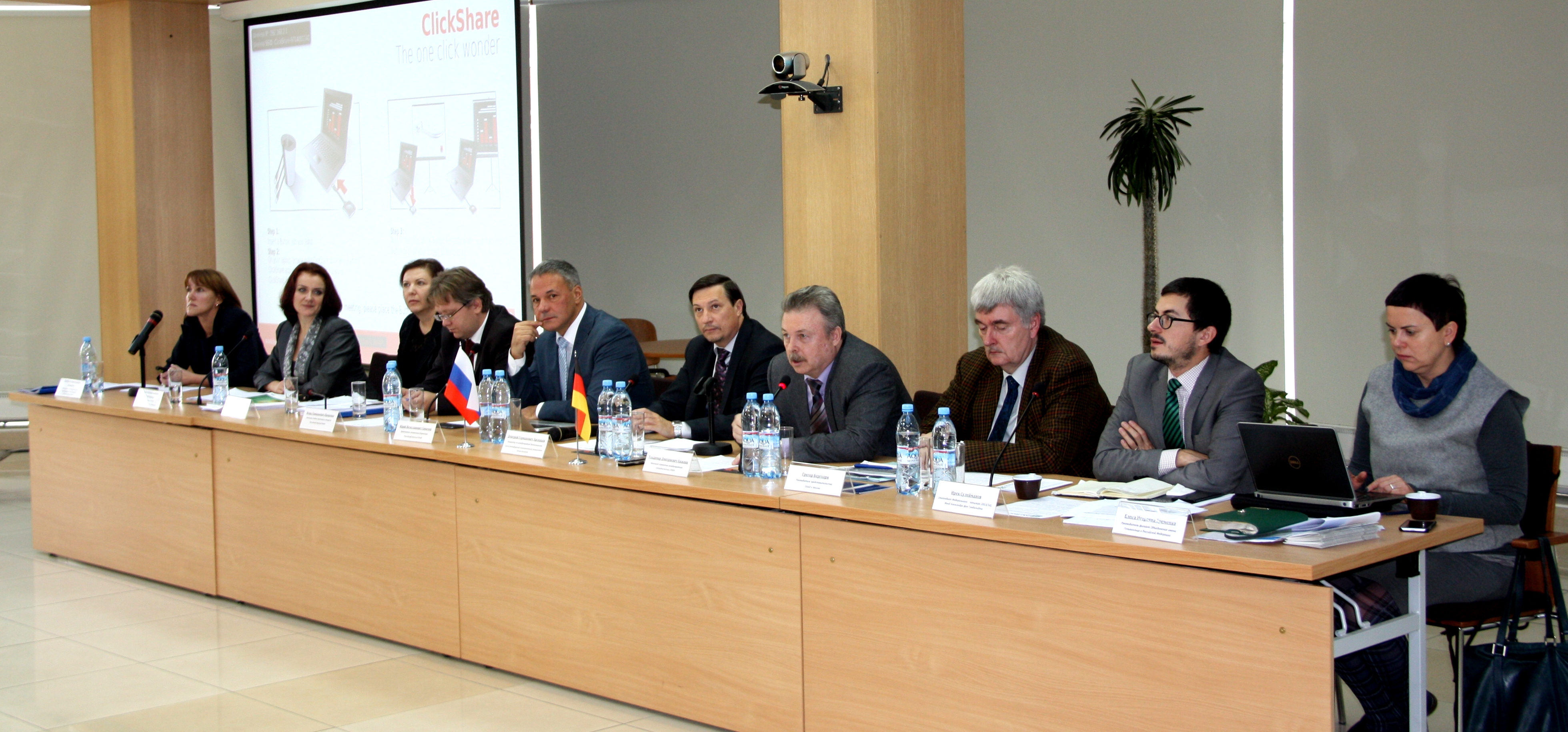 Opening of the seminar at the Polytechnic University (left to right): S. Shevereva (RFBR), N. Dobrovolskaya, G. Melnikova (DFG), I. Protsenko, Y. Simachev (RSF), D. Arseniev, V. Khizhnyak (SPbPU), G. Berghorn (DAAD), I. Suleimanov (AvH fellow), Y. Er