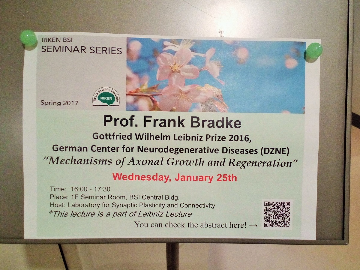 理化学研究所脳科学総合研究センターでの講演会のポスター