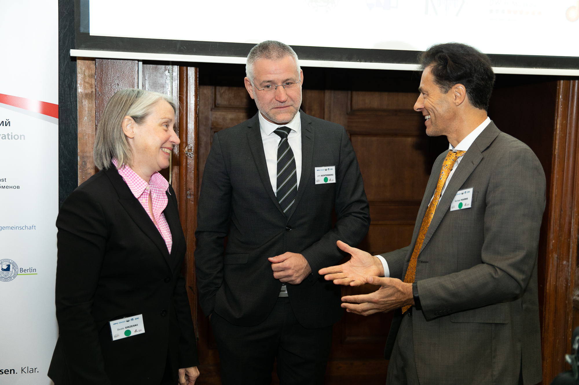 v.l. Beate Grzeski (Deutsche Botschaft Moskau), Jörn Achterberg, DFG Bonn), Michael Harms (DAAD Bonn)