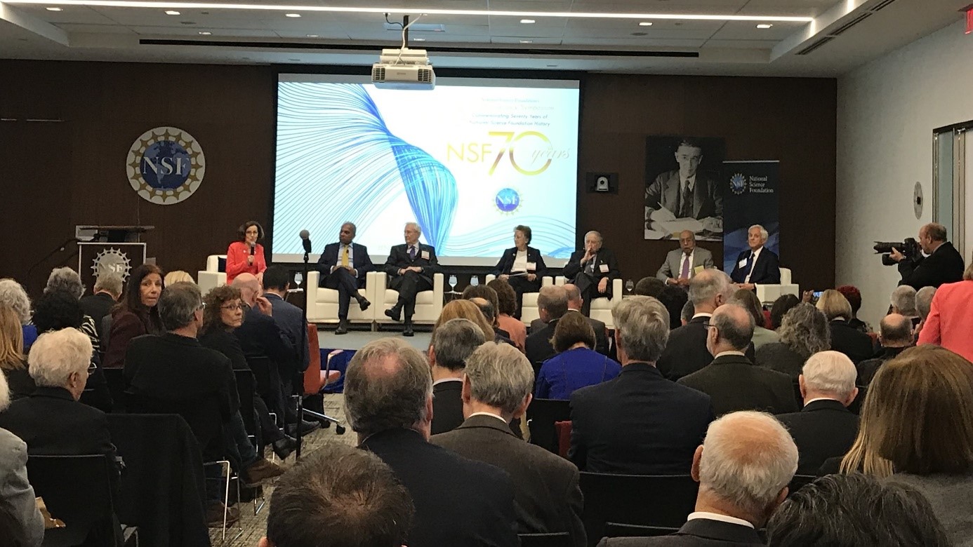 From left: France Córdova, Subra Suresh, Arden Bement, Rita Colwell, Neal Lane, Walter Massey and Richard Atkinson