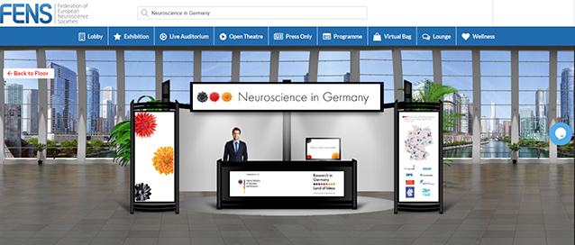 DFG, Screenshot „Virtueller Neuroscience in Germany-Gemeinschaftsstand“