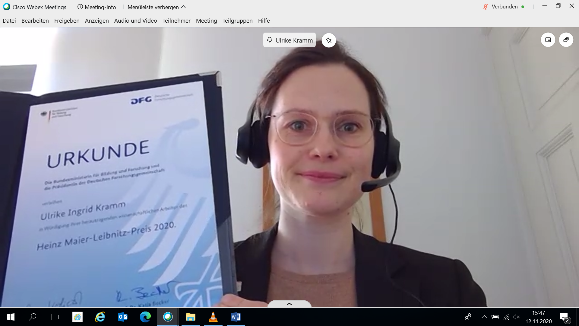 Die Preisträgerin Jun.-Prof. Dr. Ulrike Ingrid Kramm