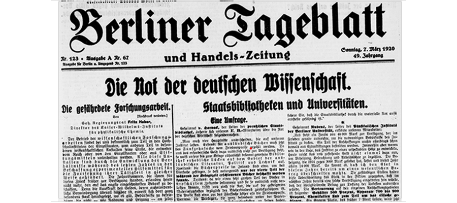 Berliner Tageblatt 7. March 1920, at: http://zefys.staatsbibliothek-berlin.de