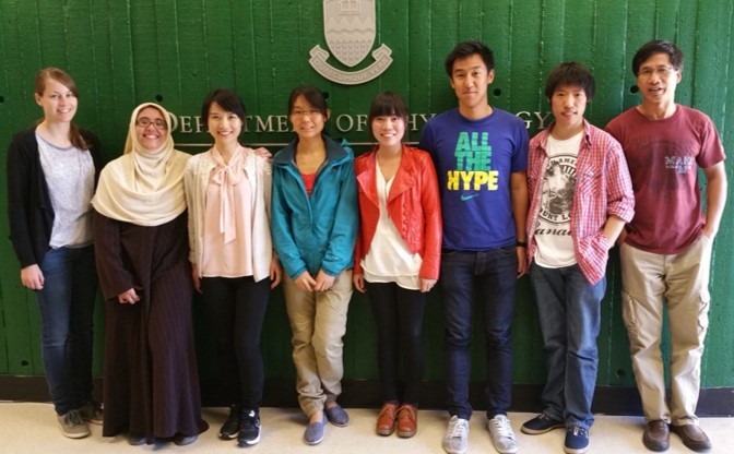 Members of Prof. Xing-Zhen Chen's lab at the University of Alberta, Edmonton in summer 2015 (far left: Laura Quint, far right: Prof. Xing-Zhen Chen)