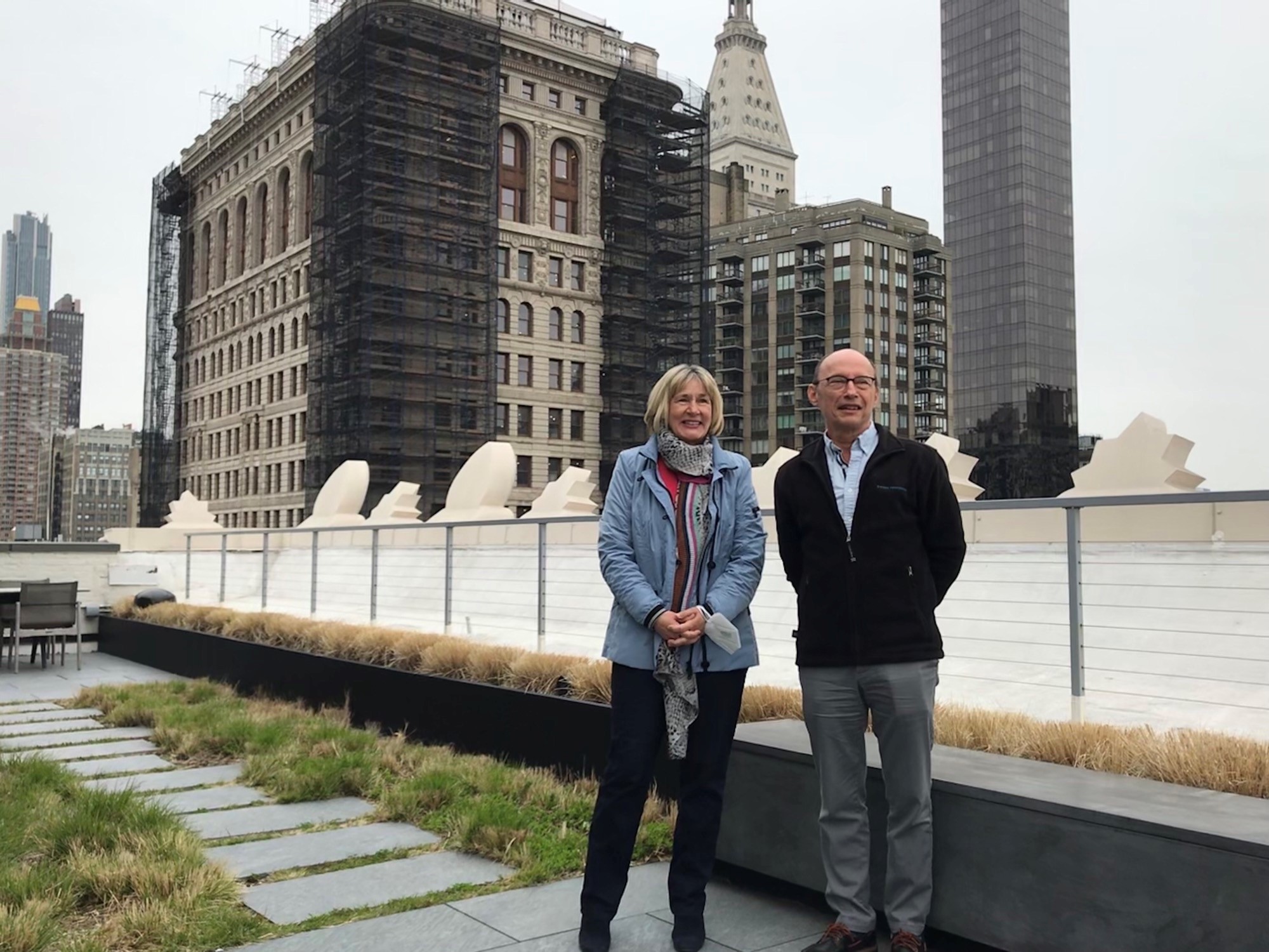 Dr. Ahrens with Dr. Leslie Greengard, Director, Center for Computational Mathematics, Flatiron Institute (New York)