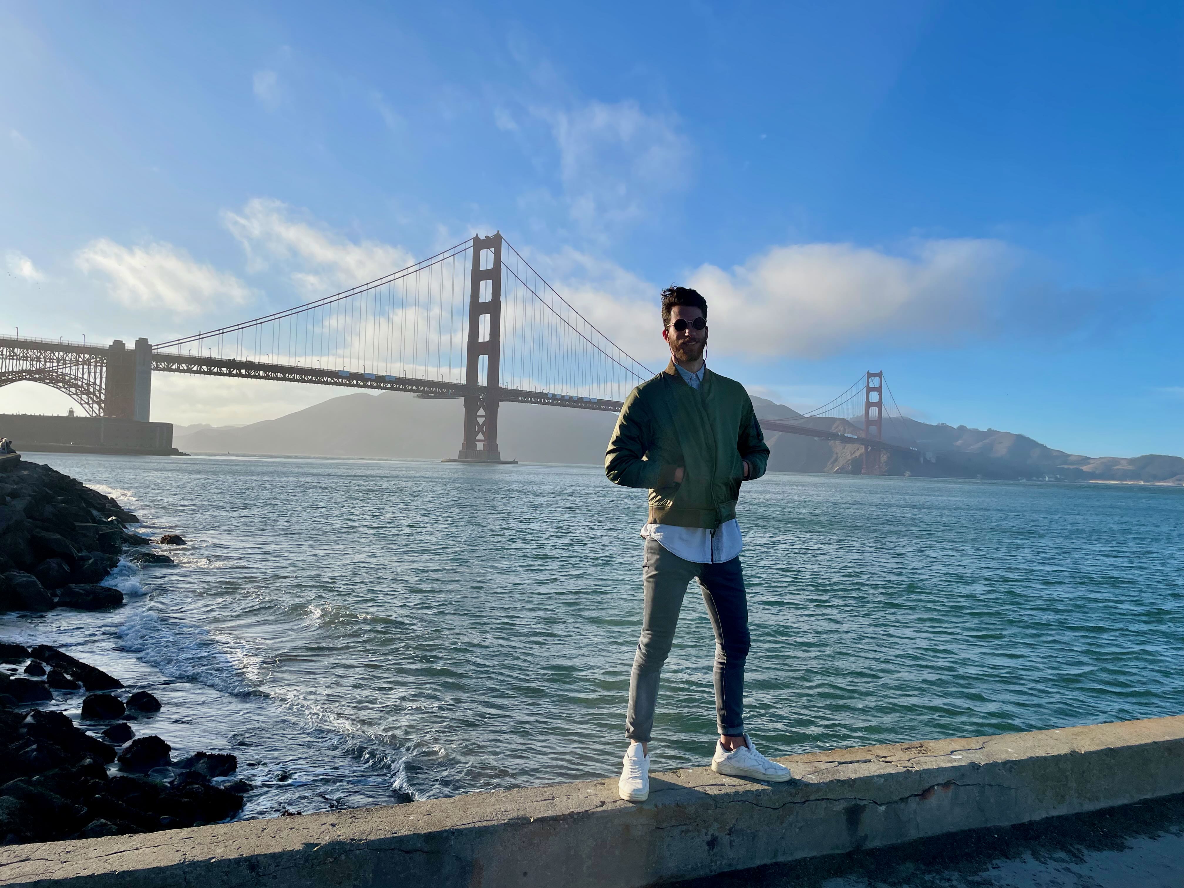 In front of the Golden Gate Bridge