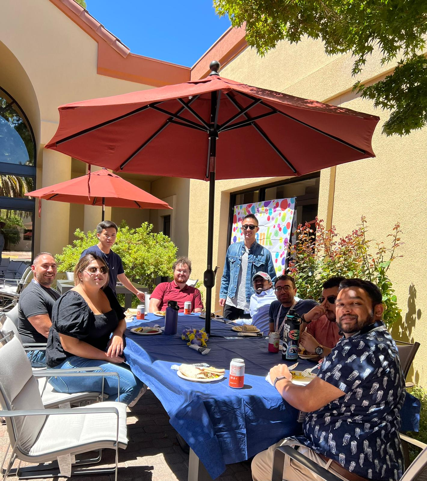 Farewell lunch with our lab. The photograph only shows some of the team members