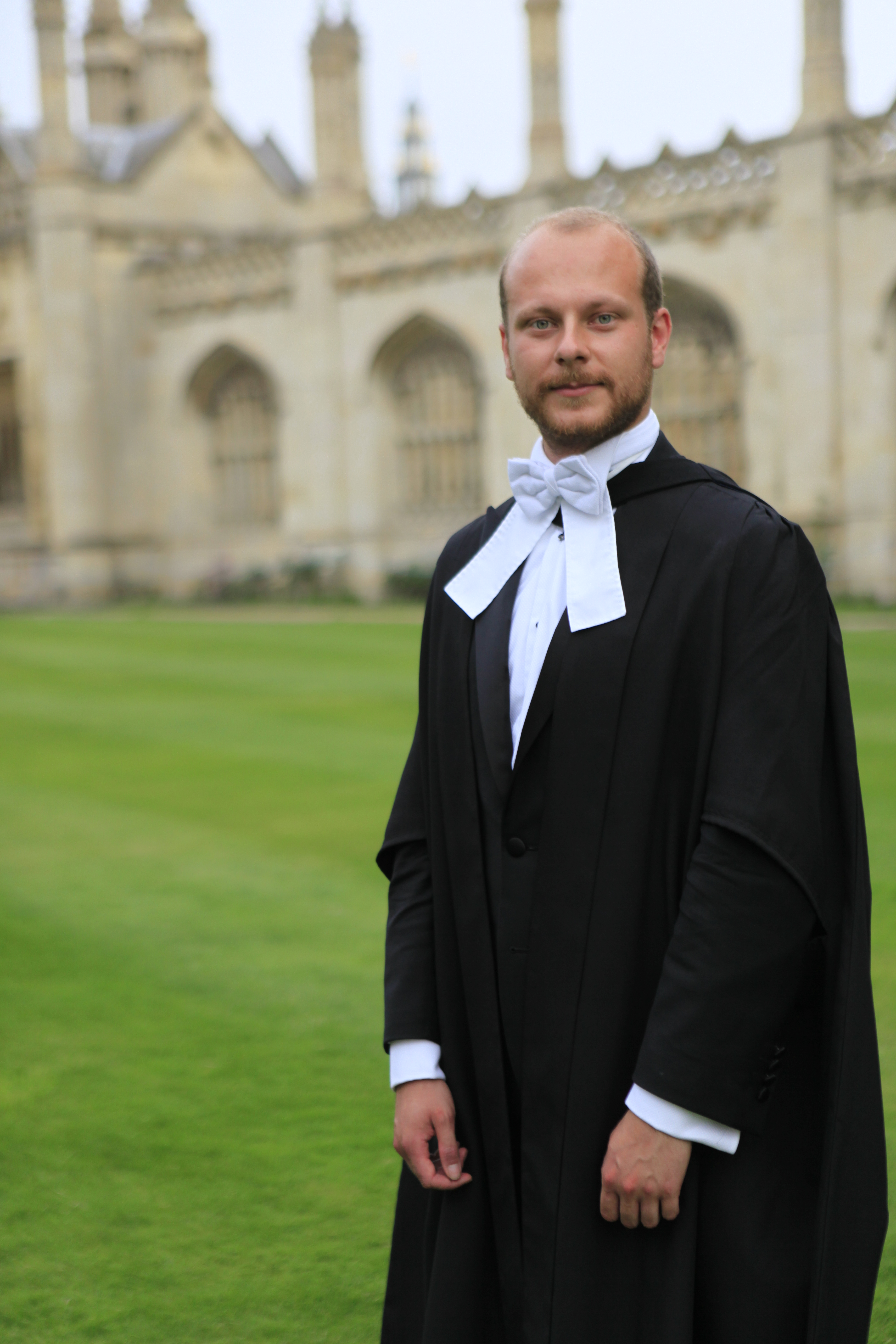 Graduation Ceremony im Senate House, Cambridge, in einer M.A. Gown