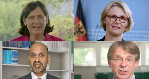 Anja Karliczek, Katja Becker, Joybrato Mukherjee und Professor Dr. Hans-Christian Pape