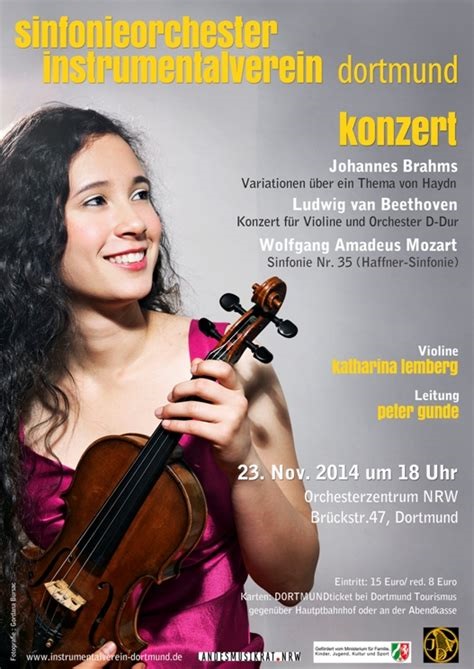 Violinist Katharina Lemberg on a concert poster