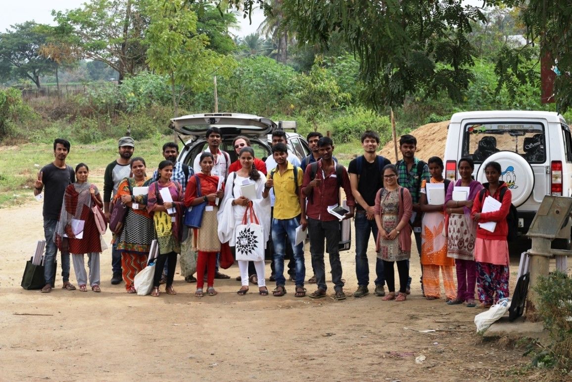 Group of doctoral students and enumerators starting the first wave of the household survey.