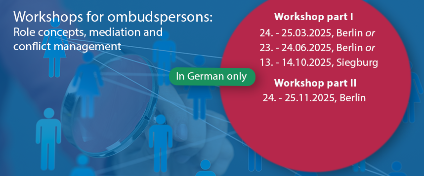 Banner: Workshops for Ombudspersons and Curricula for Training Events 2025
