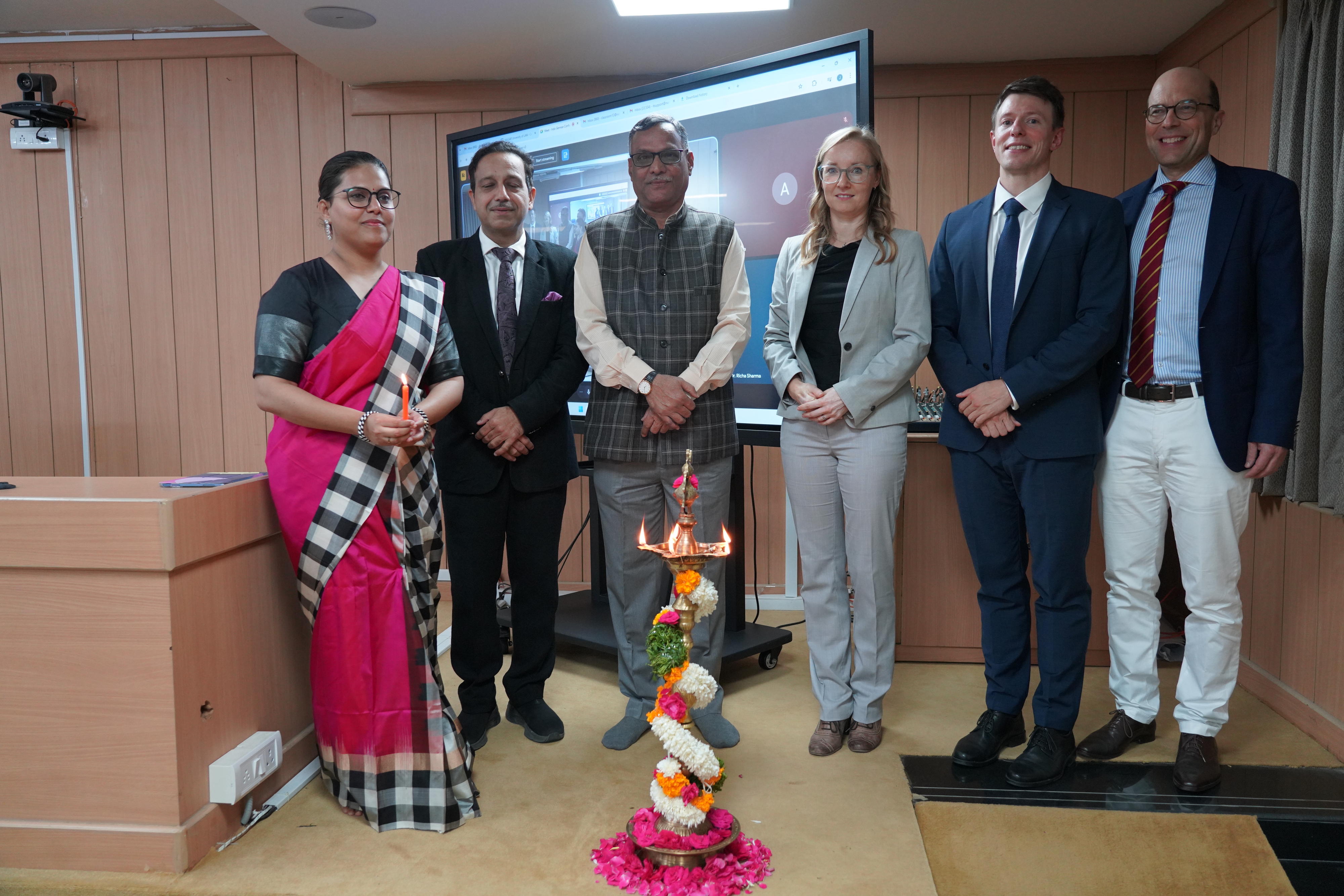 Group picture inside the building.