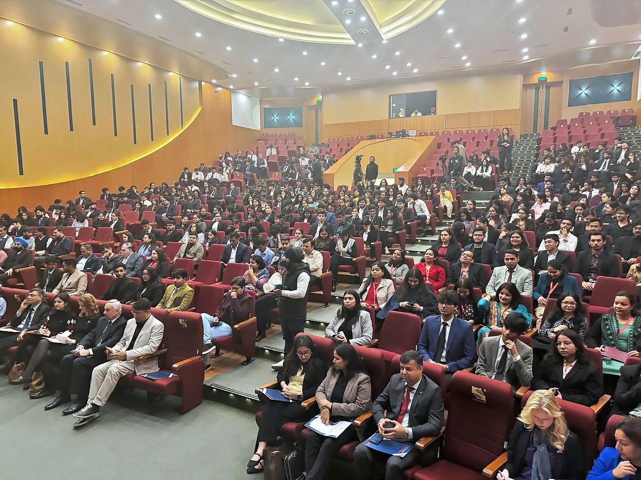 Overview picture of the Participants of the European Union Research & Innovation Information Day at Symbiosis International (Deemed University) Noida Campus.