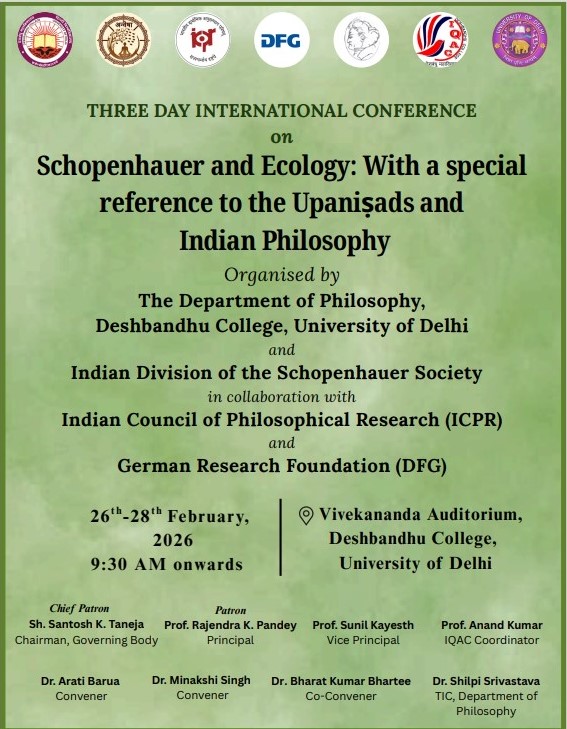 Poster of the Conference: "Schopenhauer and Ecology: with special reference to the Upaniṣads and Indian Philosophy”