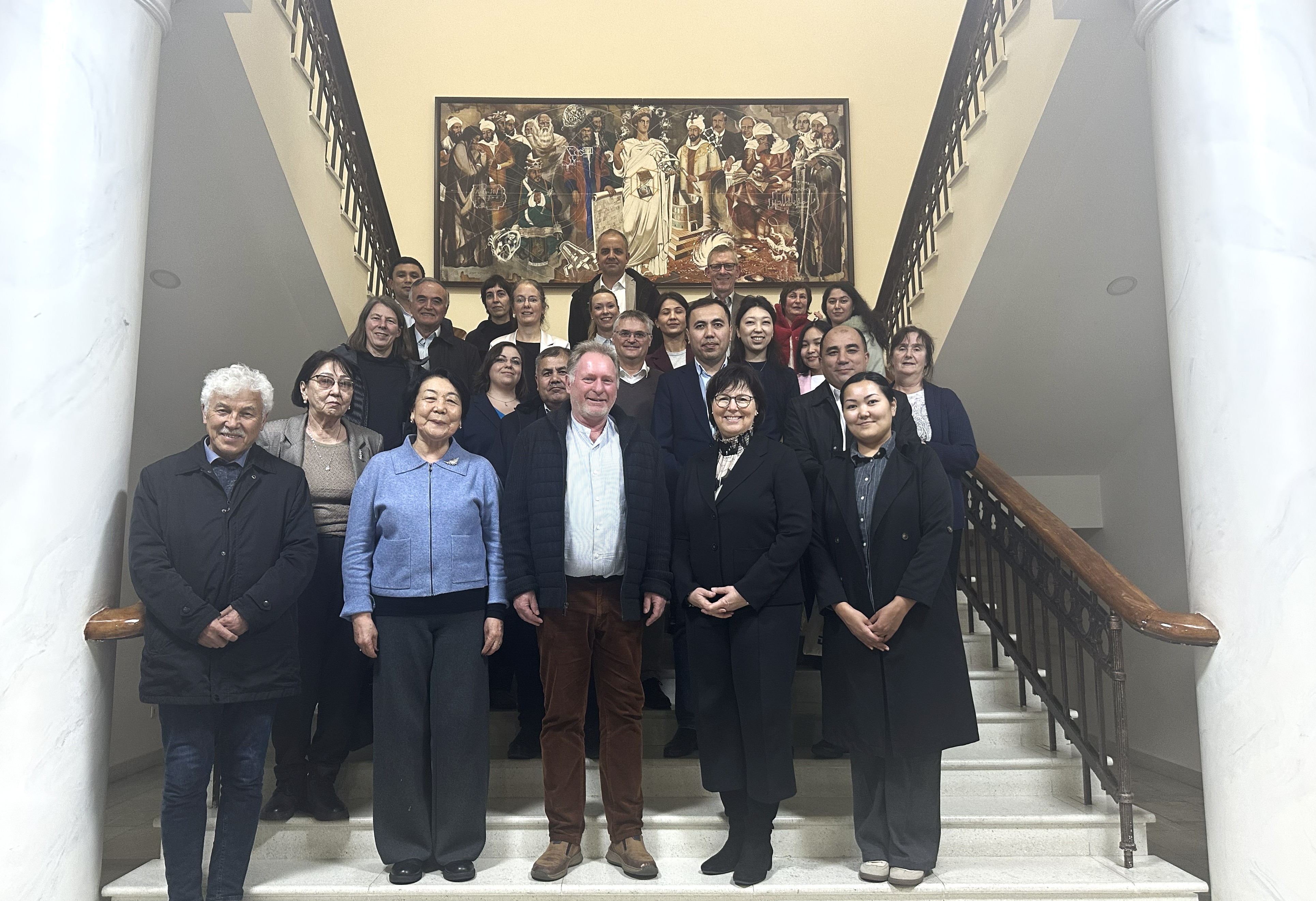 group picture of Researchers from Germany and Central Asia engaged in in-depth academic discussions at the internal scientific workshop held at the Academy of Sciences in Tashkent, where they developed concrete ideas for joint research projects.