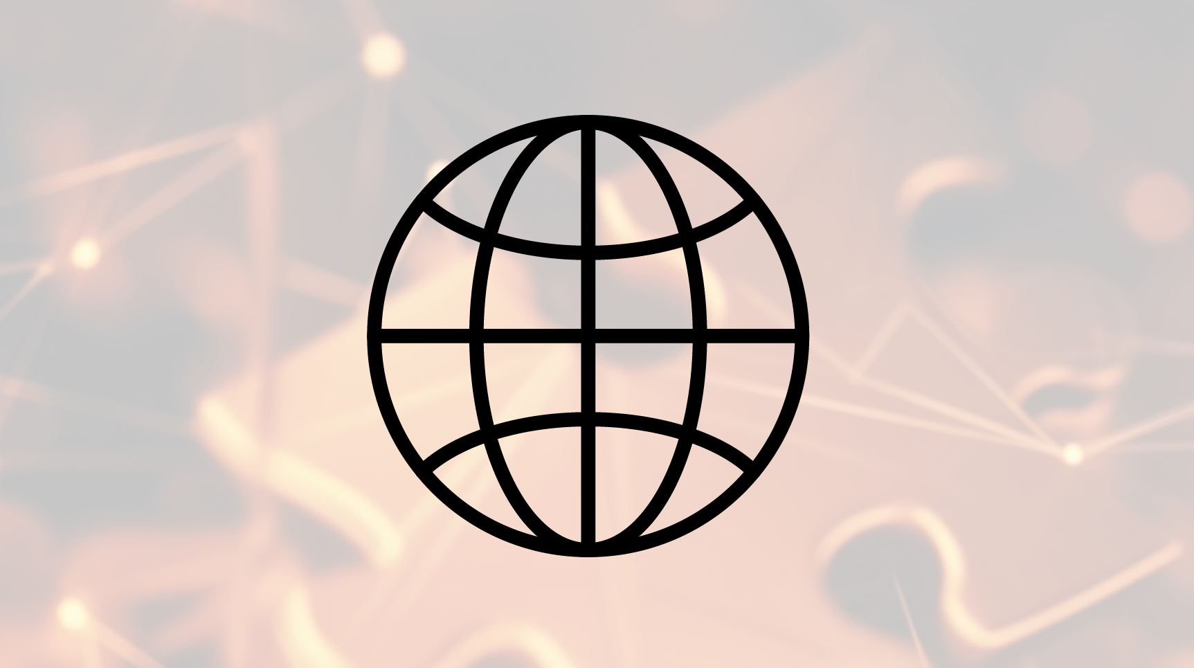 Featured image: An icon of a globe on a background image showing a colourful arrangement of jigsaw pieces connected by network-like lines