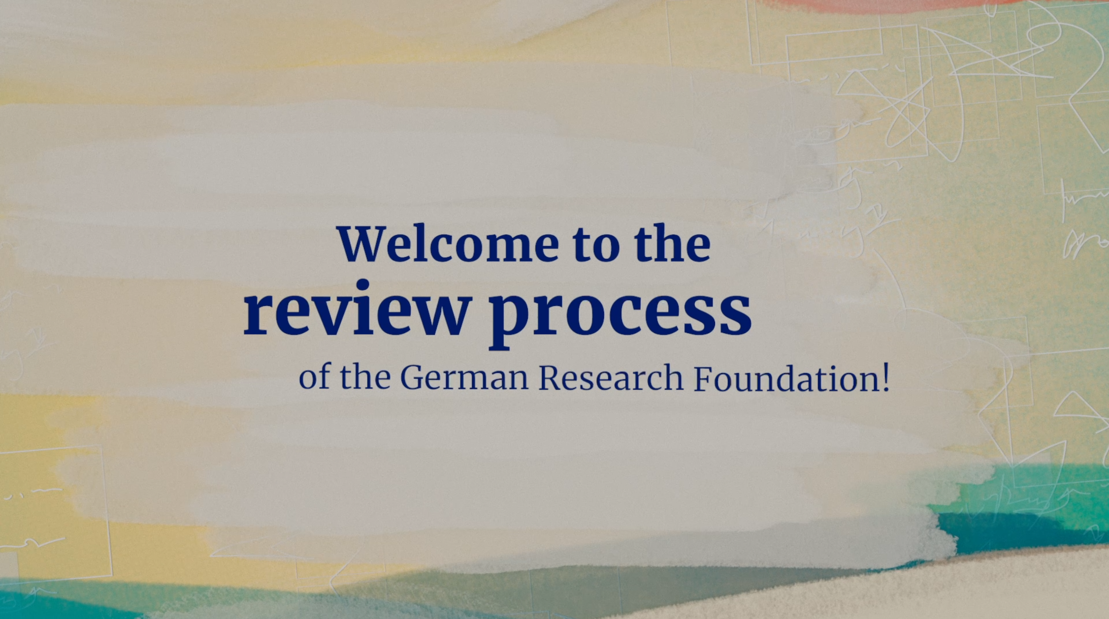 Schriftzug: "Welcome to the review process of the German Research Foundation!"
