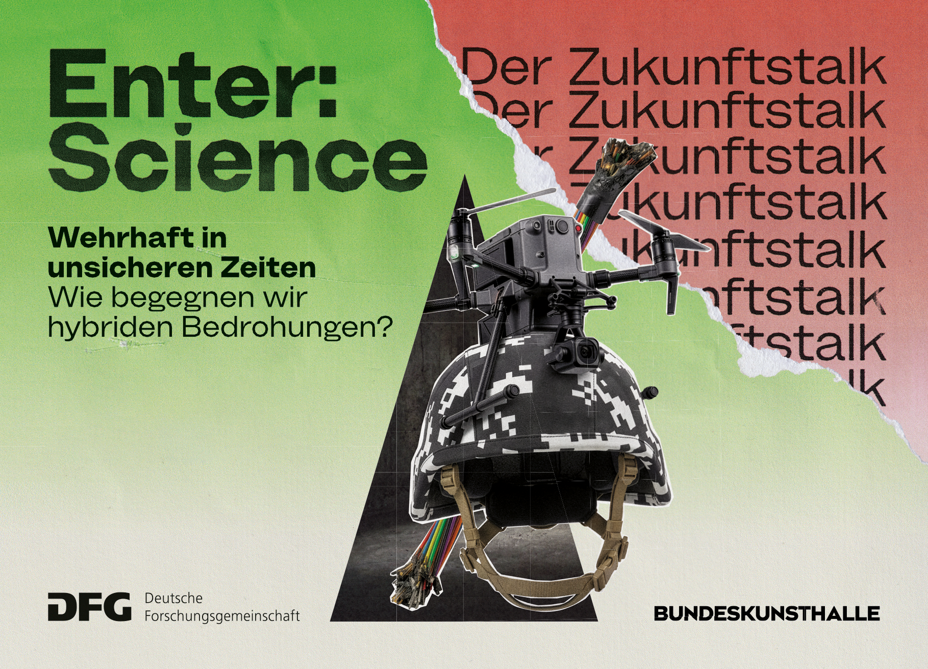 Illustration passend zum Veranstaltungsthema Wehrhaft in unsicheren Zeiten: Wie begegnen wir hybriden Bedrohungen?
