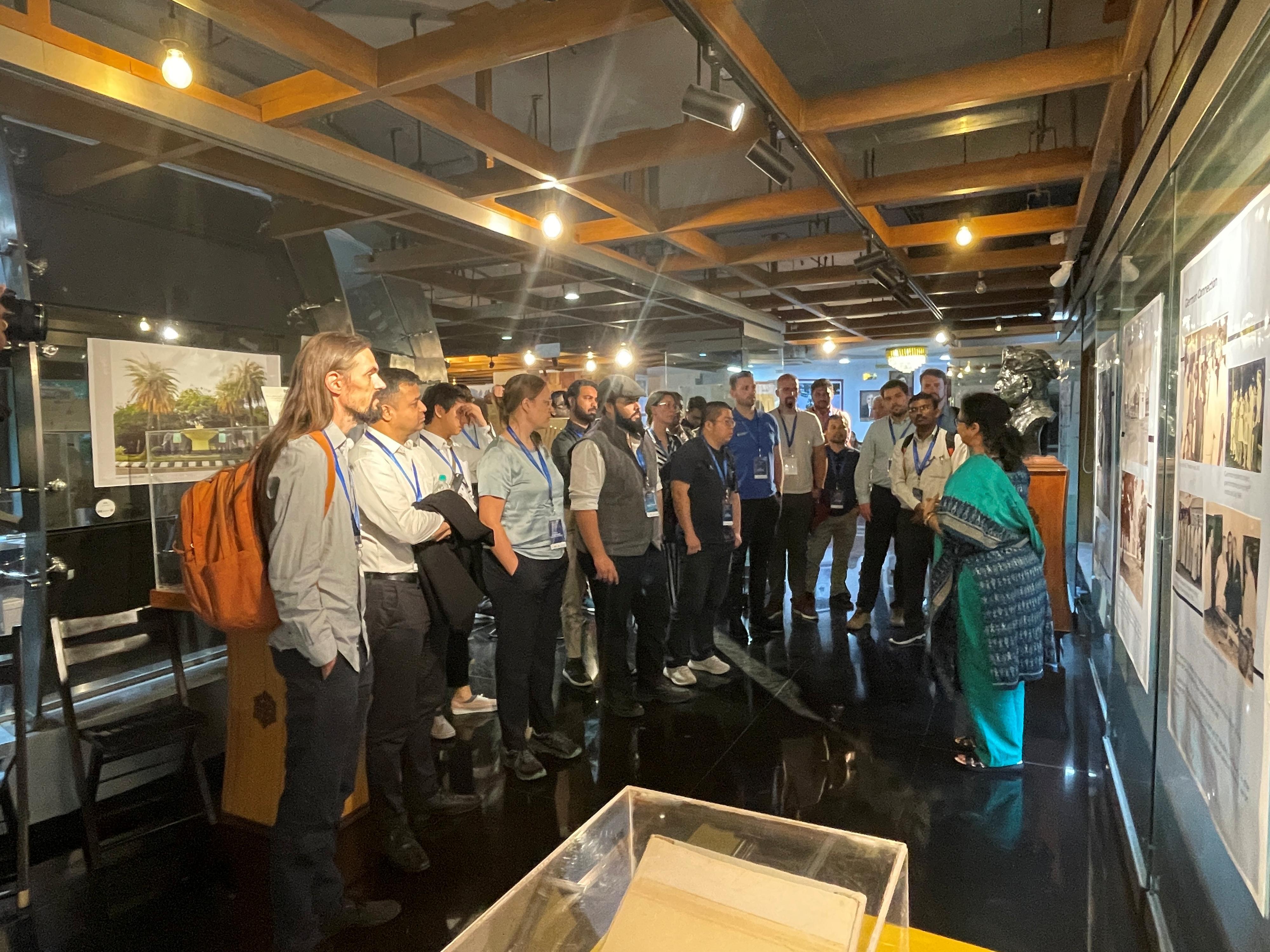 The participants are getting a tour.